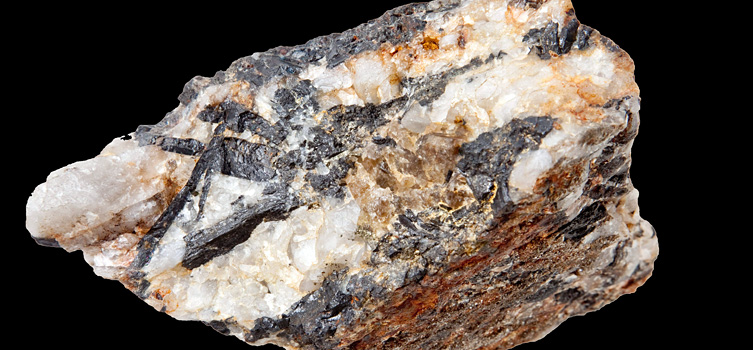 Sample of tungsten oxide and scheelite