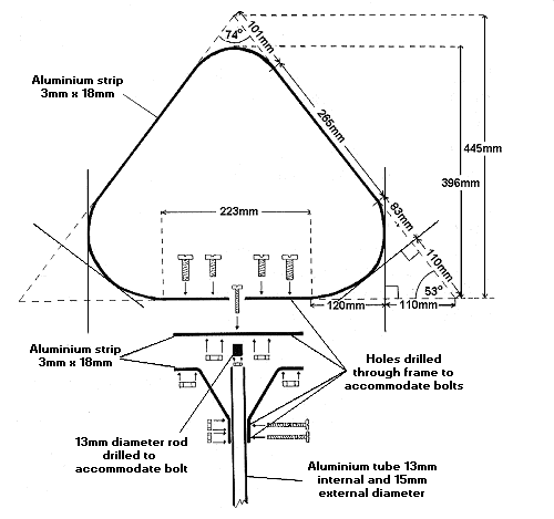 Details of construction of head of sweep-net frame