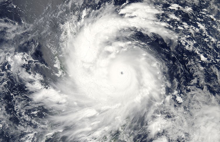 A view of Typhoon Utor from space as it travelled towards the Philippines