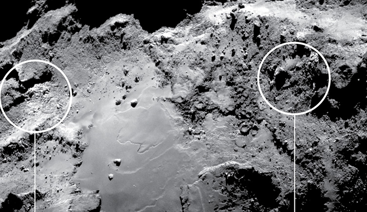 Ice on a comet